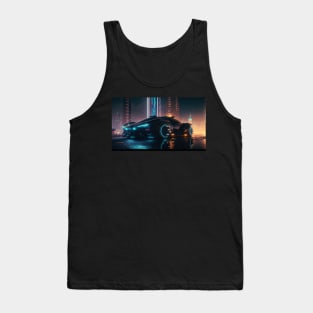 Black futuristic sleek sportscar, generative AI Tank Top